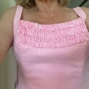 Lilly Pulitzer Sun dress-size 12 pink & Wht. Stripe